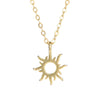 Wholesale Women's S925 Sterling Silver Geometric Cut Out Sun Necklace With Cross Chain And Electroplating