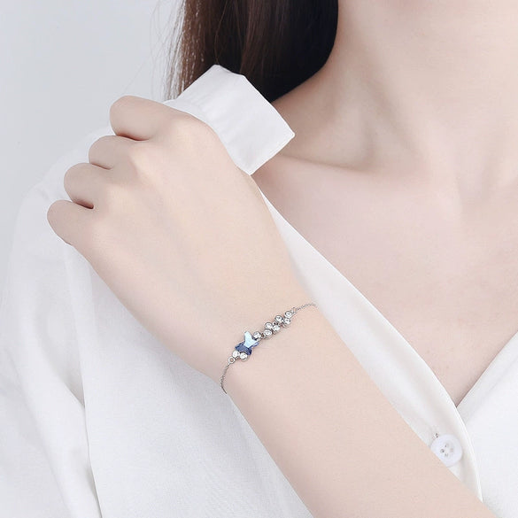 Wholesale Women's S925 Sterling Silver Geometric Diamond Bracelet