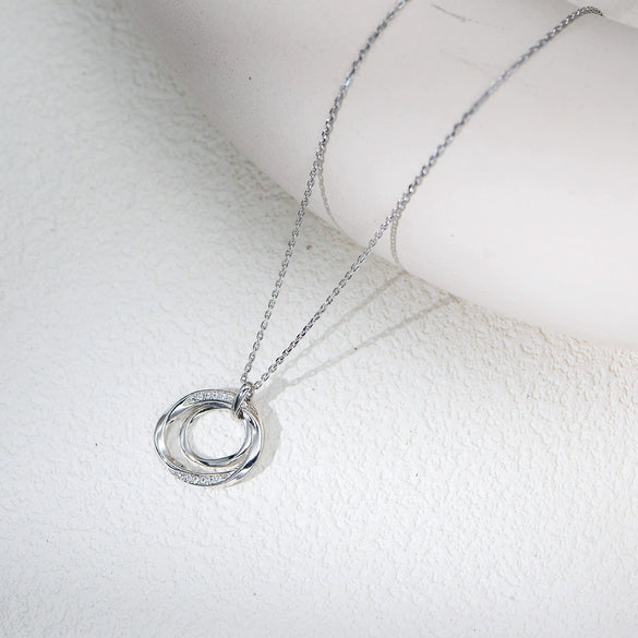 Wholesale Women's S925 Sterling Silver Geometric Diamond Cross Chain Clavicle Necklace