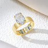 Wholesale Women's S925 Sterling Silver Geometric Diamond Cut Zircon Ring