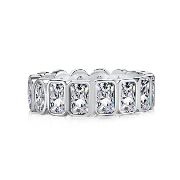 Wholesale Women's S925 Sterling Silver Geometric Diamond Design Electroplated Ring