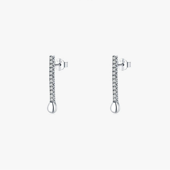 Wholesale Women's S925 Sterling Silver Geometric Diamond Earrings