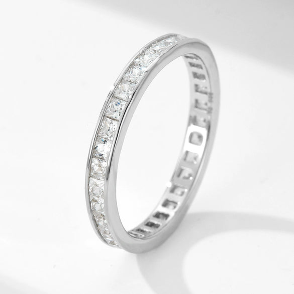 Wholesale Women's S925 Sterling Silver Geometric Diamond Ring Jewelry