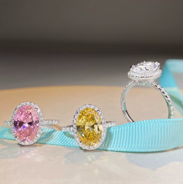 Wholesale Women's S925 Sterling Silver Geometric Diamond Ring With Electroplating