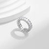 Wholesale Women's S925 Sterling Silver Geometric Diamond Rings Light Luxury Style