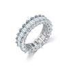 Wholesale Women's S925 Sterling Silver Geometric Diamond Rings Light Luxury Style
