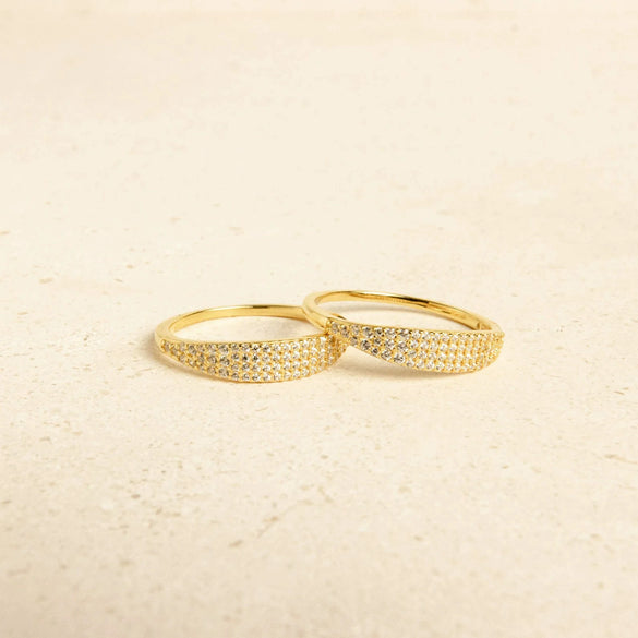 Wholesale Women's S925 Sterling Silver Geometric Diamond Zircon Ring Electroplated
