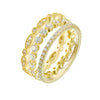 Wholesale Women's S925 Sterling Silver Geometric Distinctive Full Diamond Combination Ring Set With Diamonds