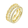 Wholesale Women's S925 Sterling Silver Geometric Distinctive Full Diamond Combination Ring Set With Diamonds