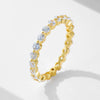 Wholesale Women's S925 Sterling Silver Geometric Distinctive Full Diamond Combination Ring Set With Diamonds