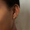 Wholesale Women's S925 Sterling Silver Geometric Double Row Zircon Earrings With Electroplating