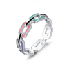 Wholesale Women's S925 Sterling Silver Geometric Dripping Glue Ring