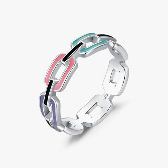 Wholesale Women's S925 Sterling Silver Geometric Dripping Glue Ring