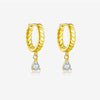 Wholesale Women's S925 Sterling Silver Geometric Drop Pendant Earrings With Electroplating