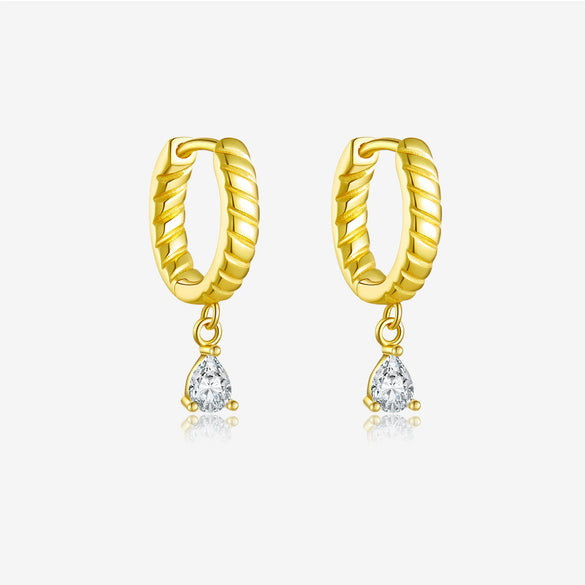 Wholesale Women's S925 Sterling Silver Geometric Drop Pendant Earrings With Electroplating