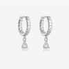 Wholesale Women's S925 Sterling Silver Geometric Drop Pendant Earrings With Electroplating