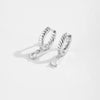 Wholesale Women's S925 Sterling Silver Geometric Drop Pendant Earrings With Electroplating