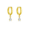 Wholesale Women's S925 Sterling Silver Geometric Drop Pendant Earrings With Electroplating