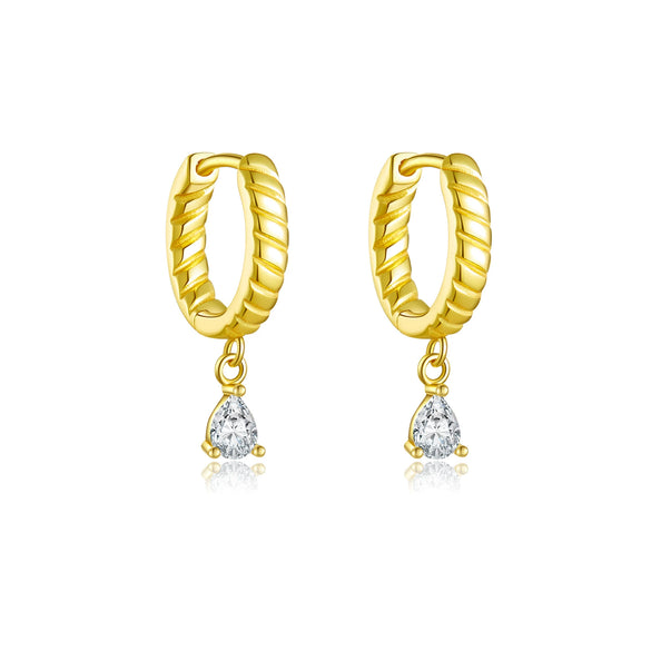 Wholesale Women's S925 Sterling Silver Geometric Drop Pendant Earrings With Electroplating