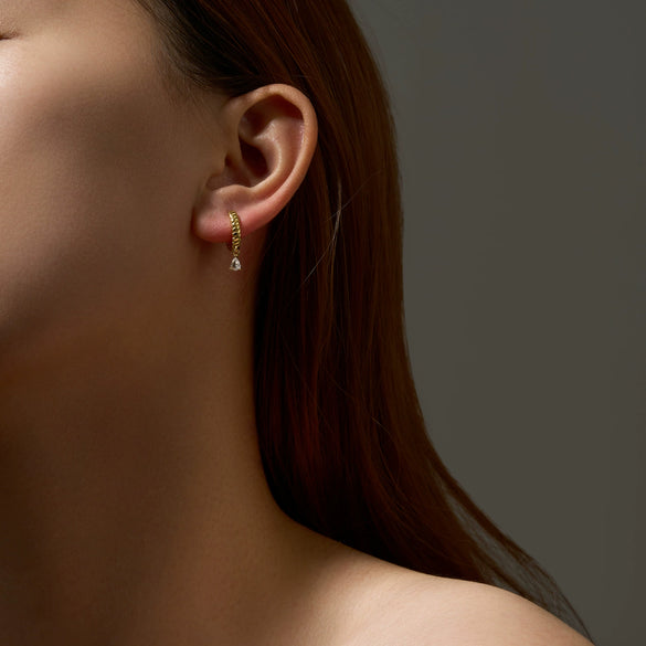 Wholesale Women's S925 Sterling Silver Geometric Drop Pendant Earrings With Electroplating