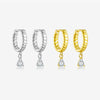 Wholesale Women's S925 Sterling Silver Geometric Drop Pendant Earrings With Electroplating