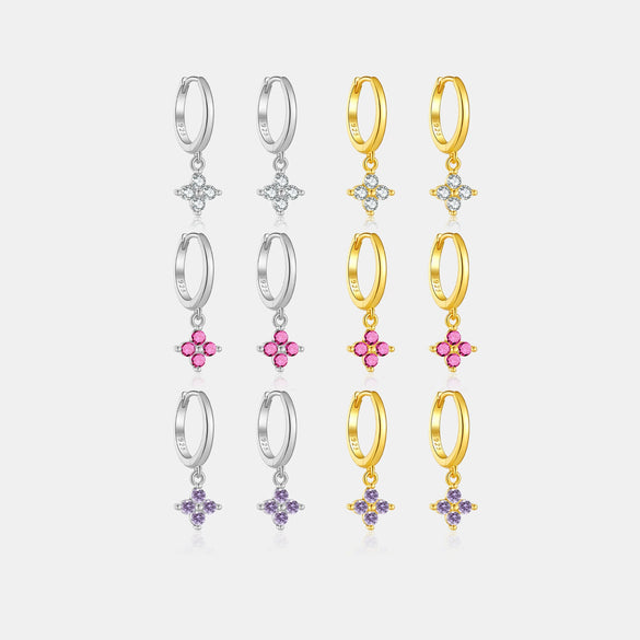 Wholesale Women's S925 Sterling Silver Geometric Earrings With Platinum Or 18K Gold Electroplating