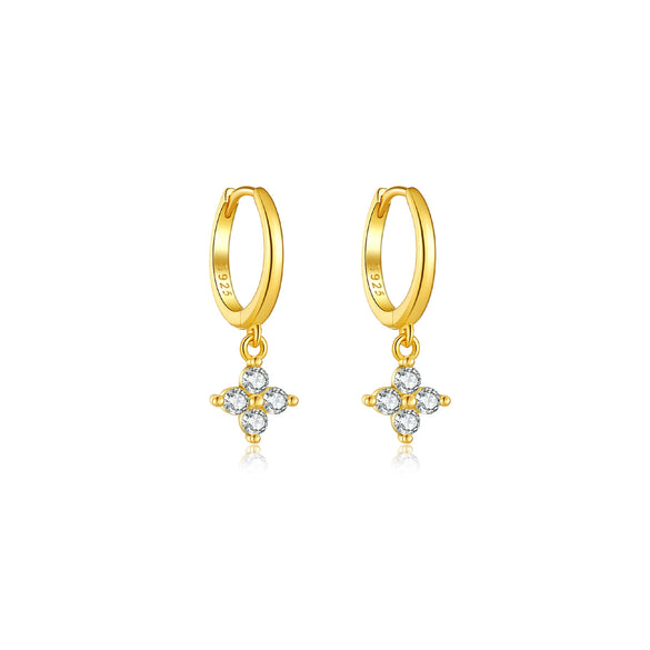 Wholesale Women's S925 Sterling Silver Geometric Earrings With Platinum Or 18K Gold Electroplating
