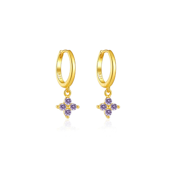 Wholesale Women's S925 Sterling Silver Geometric Earrings With Platinum Or 18K Gold Electroplating