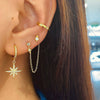 Wholesale Women's S925 Sterling Silver Geometric Eightpointed Star Earrings With Zircon Design