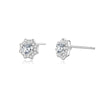 Wholesale Women's S925 Sterling Silver Geometric Electroplated Flower Earrings