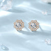 Wholesale Women's S925 Sterling Silver Geometric Electroplated Flower Earrings