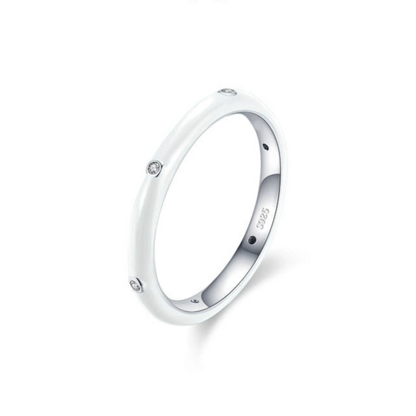 Wholesale Women's S925 Sterling Silver Geometric Enamel Ring