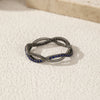 Wholesale Women's S925 Sterling Silver Geometric Entwined Line Design Electroplated Ring