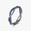 Wholesale Women's S925 Sterling Silver Geometric Entwined Line Design Electroplated Ring