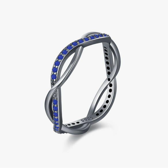 Wholesale Women's S925 Sterling Silver Geometric Entwined Line Design Electroplated Ring