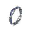 Wholesale Women's S925 Sterling Silver Geometric Entwined Line Design Electroplated Ring