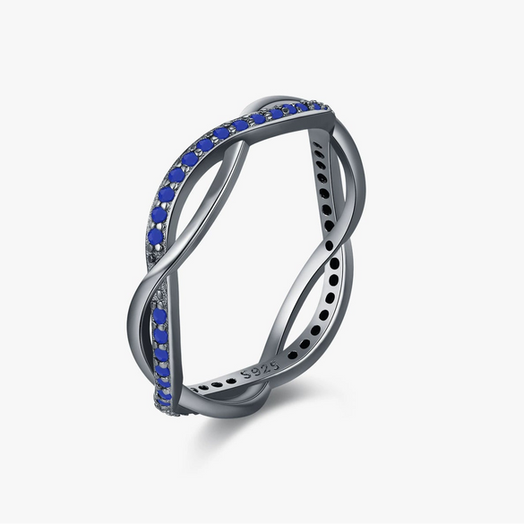 Wholesale Women's S925 Sterling Silver Geometric Entwined Line Design Electroplated Ring