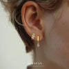 Wholesale Women's S925 Sterling Silver Geometric Eyes Earrings With Microinlaid Zircon
