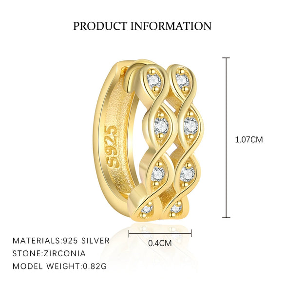 Wholesale Women's S925 Sterling Silver Geometric Eyes Earrings With Microinlaid Zircon