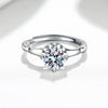 Wholesale Women's S925 Sterling Silver Geometric Flower Open Ring With Electroplating Treatment