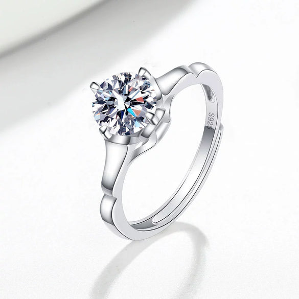 Wholesale Women's S925 Sterling Silver Geometric Flower Open Ring With Electroplating Treatment