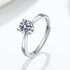 Wholesale Women's S925 Sterling Silver Geometric Four Claw Diamond Ring With Electroplating Treatment