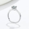 Wholesale Women's S925 Sterling Silver Geometric Four Claw Diamond Ring With Electroplating Treatment