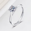 Wholesale Women's S925 Sterling Silver Geometric Four Claw Fashion Wedding Ring With Electroplating
