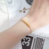 Wholesale Women's S925 Sterling Silver Geometric Frosted Transfer Bead Bracelet With Electroplating Design