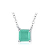Wholesale Women's S925 Sterling Silver Geometric Gem Inlaid Necklace And Ring