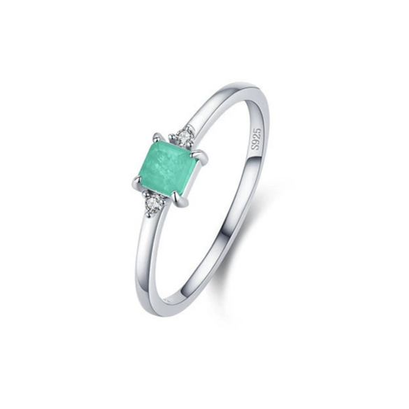 Wholesale Women's S925 Sterling Silver Geometric Gem Inlaid Necklace And Ring