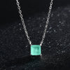 Wholesale Women's S925 Sterling Silver Geometric Gem Inlaid Necklace And Ring