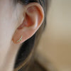 Wholesale Women's S925 Sterling Silver Geometric Goldplated Moon Buds Diamond Earrings