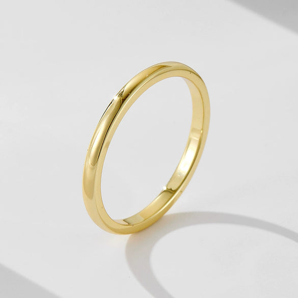 Wholesale Women's S925 Sterling Silver Geometric Goldplated Plain Ring